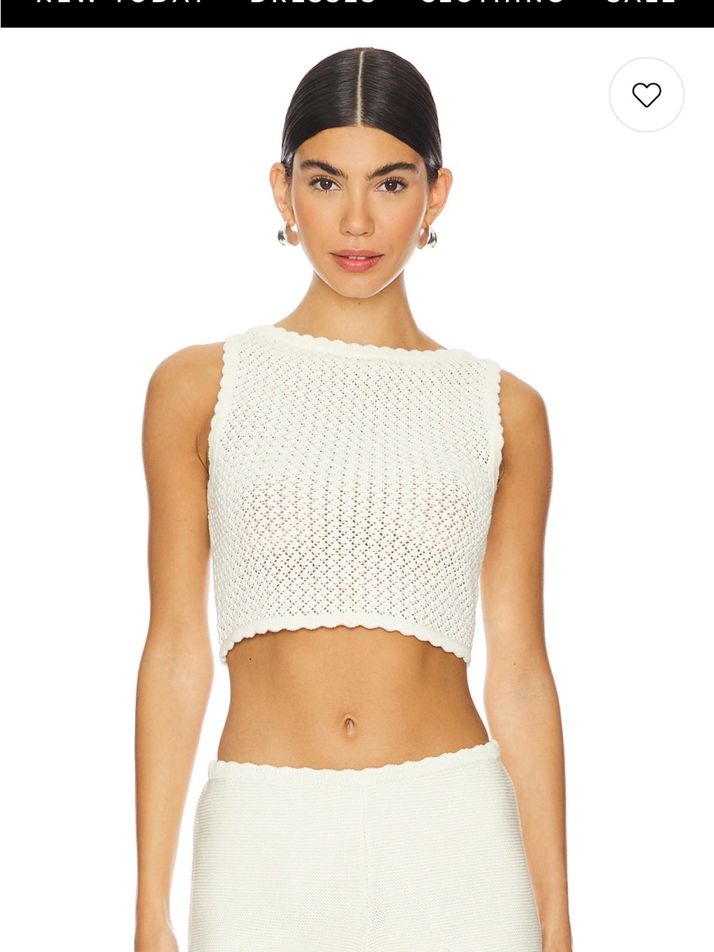 Women's Crochet Crop Tank Top And Shorts- White